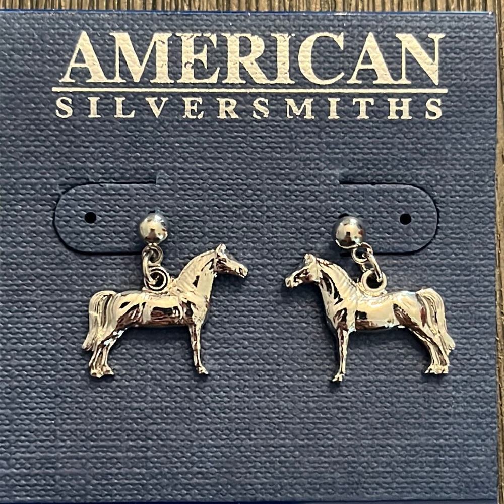 American Silversmiths Horse Earrings 1/2” x 3/4”